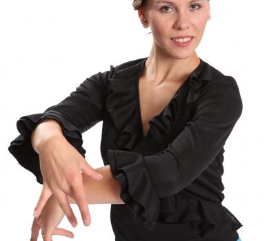 Flamenco dance blouse black
